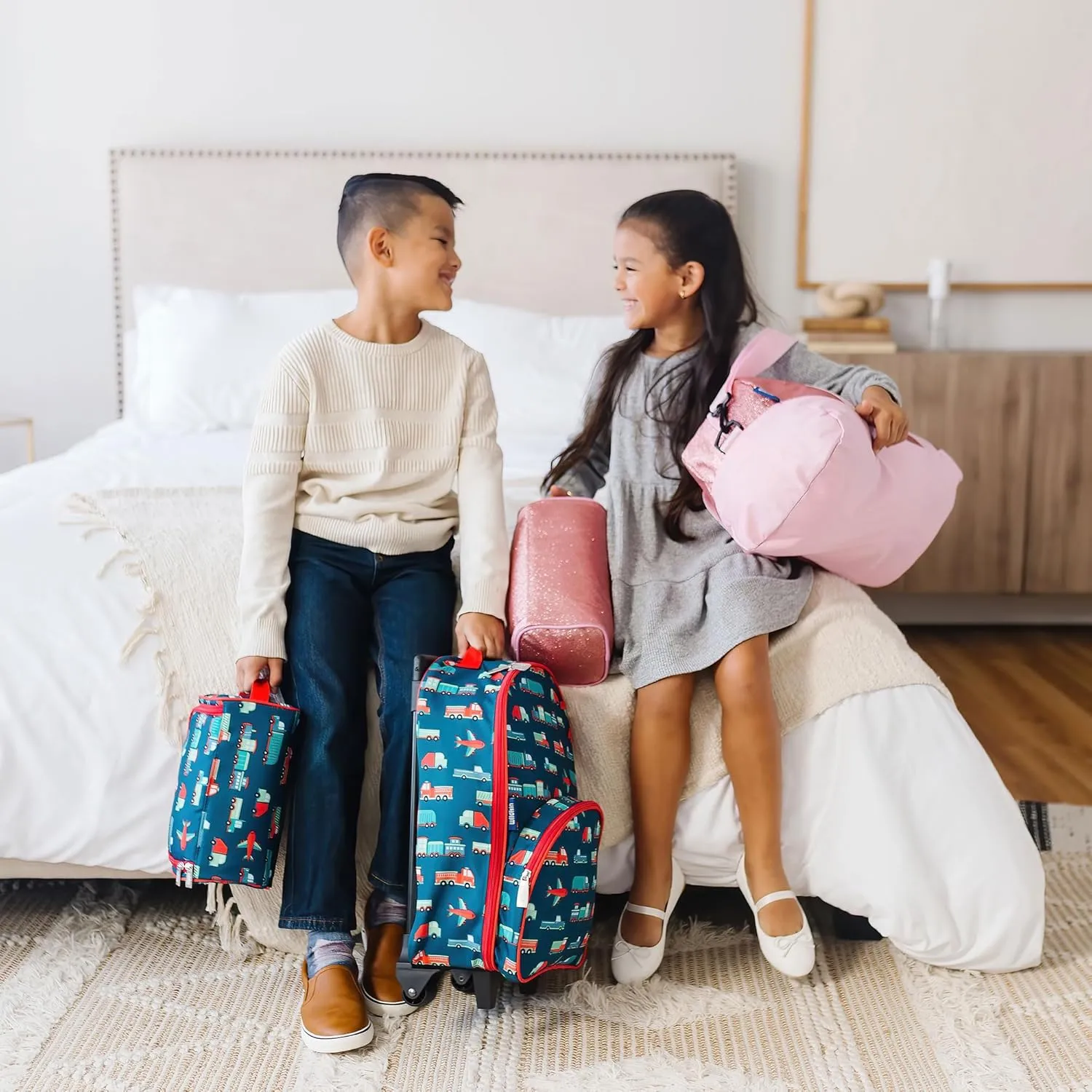 Wildkin Kids Overnighter Duffel Bag  Carry-On Size, Ideal for School & Sleepovers  Wild Horses