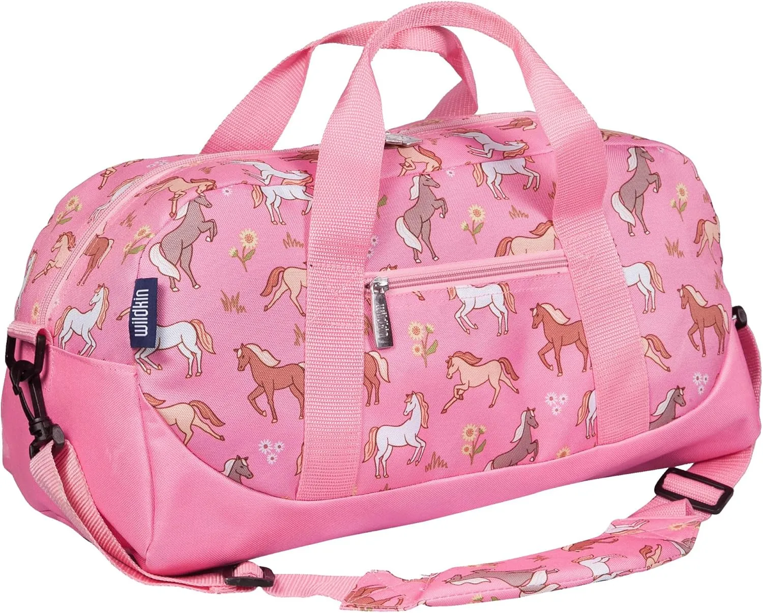 Wildkin Kids Overnighter Duffel Bag  Carry-On Size, Ideal for School & Sleepovers  Wild Horses