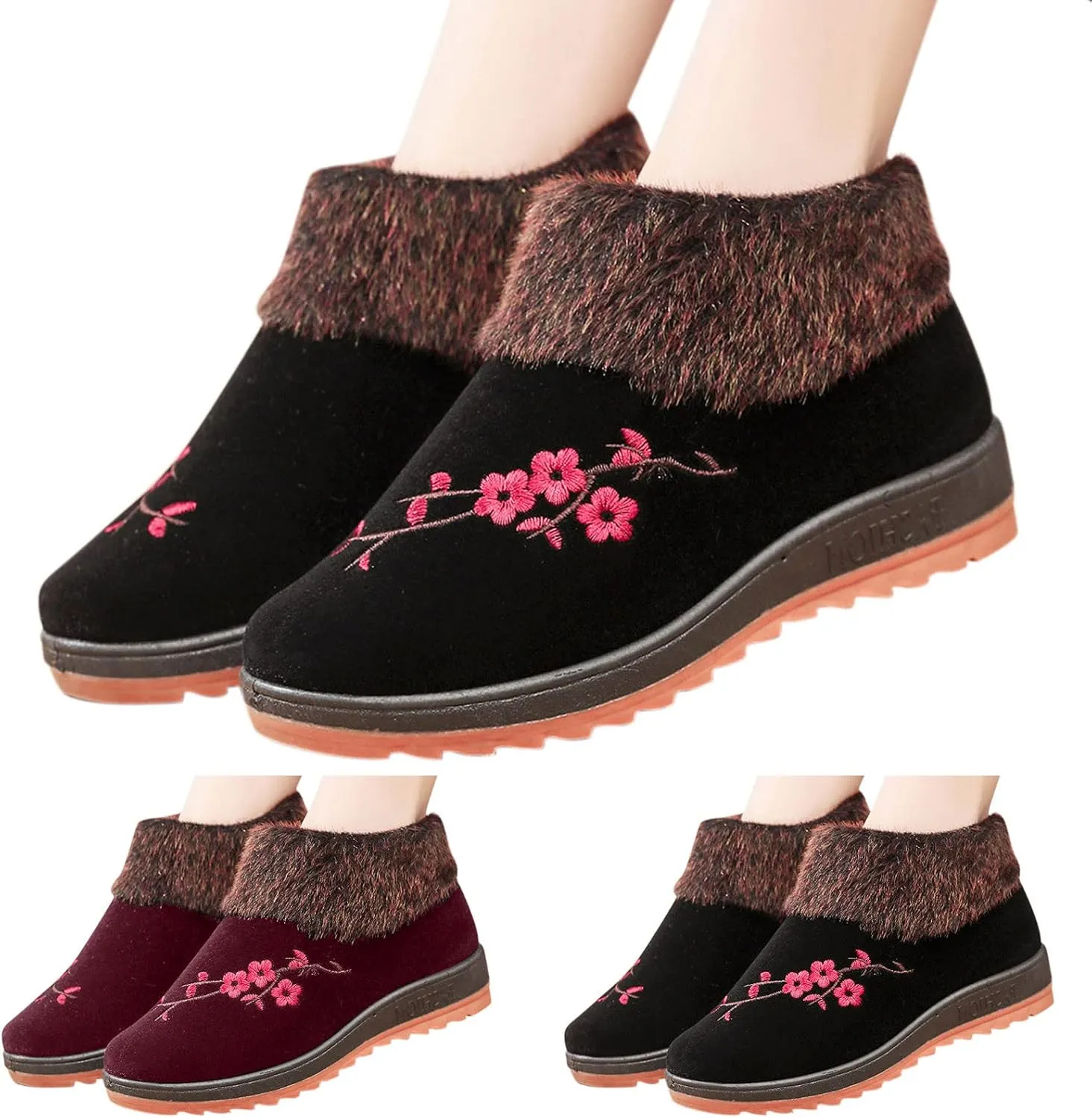 Winter Boots for Men Women's Snow Boots Size 8.5 Furry Boots Duck Boots Women's Classic Mini Boots Winter Suede Anti-Slip Ankle Snow Boots of Today
