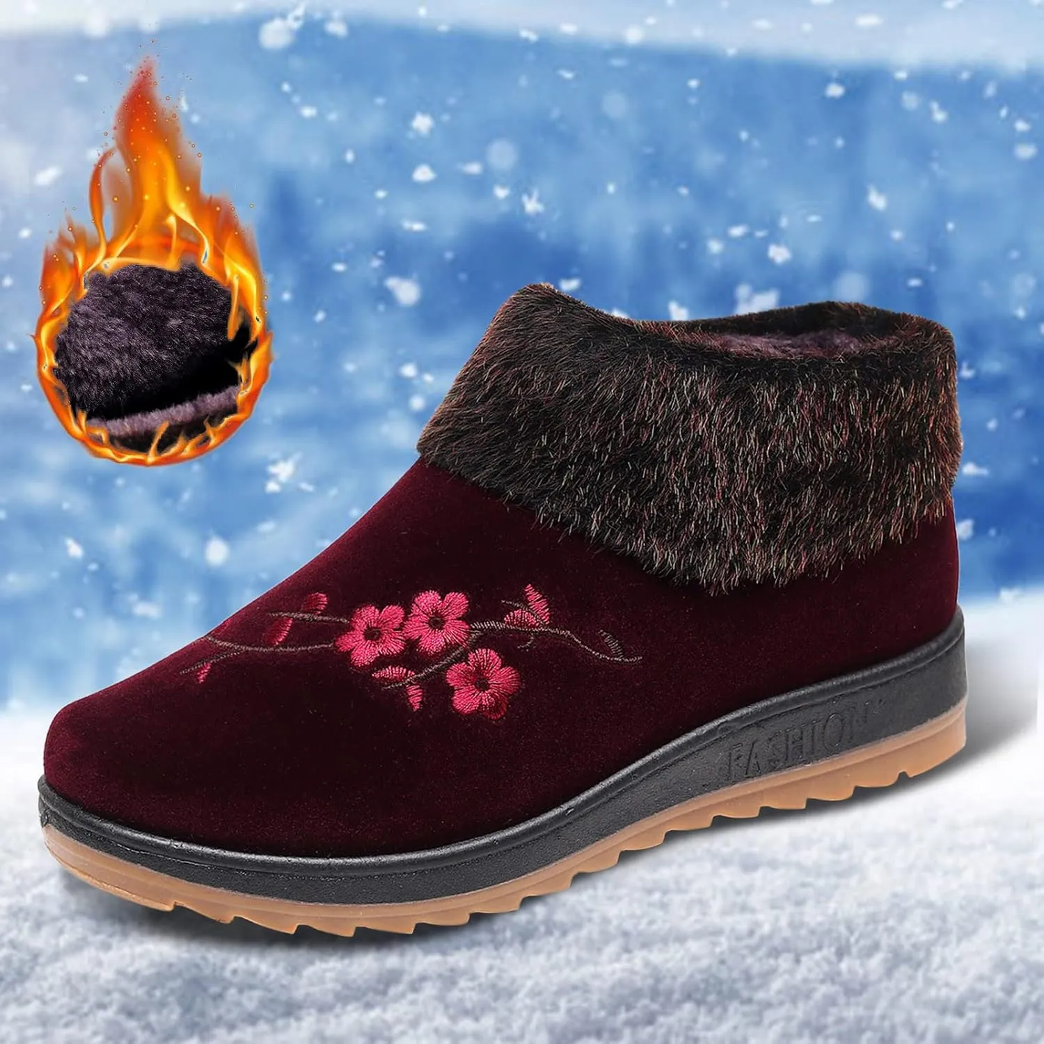 Winter Boots for Men Women's Snow Boots Size 8.5 Furry Boots Duck Boots Women's Classic Mini Boots Winter Suede Anti-Slip Ankle Snow Boots of Today