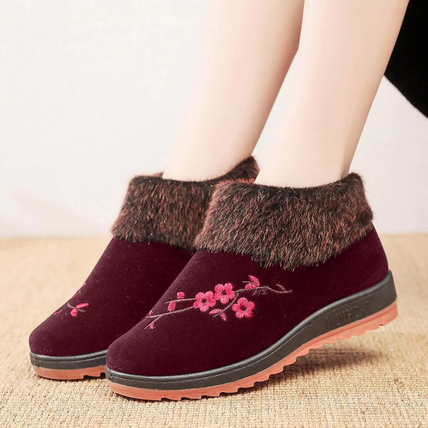 Winter Boots for Men Women's Snow Boots Size 8.5 Furry Boots Duck Boots Women's Classic Mini Boots Winter Suede Anti-Slip Ankle Snow Boots of Today