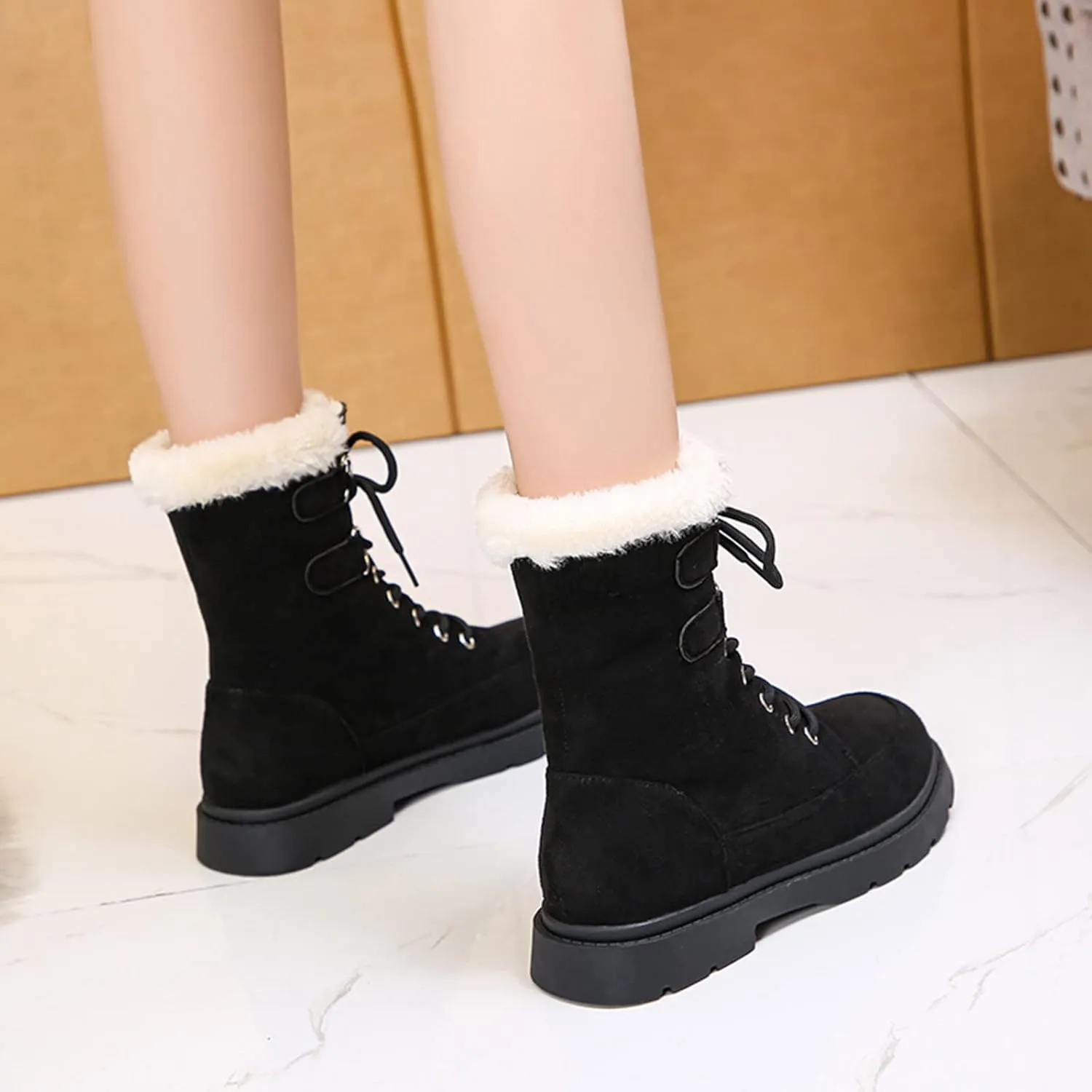 Winter Boots for Women Waterproof Size 12 Womens Black Winter Snow Boots Winter Work Boots for Women Waterproof Snow Zapatos De Mujer Para El Frio Y Nieve Botas Nieve Para Mujer