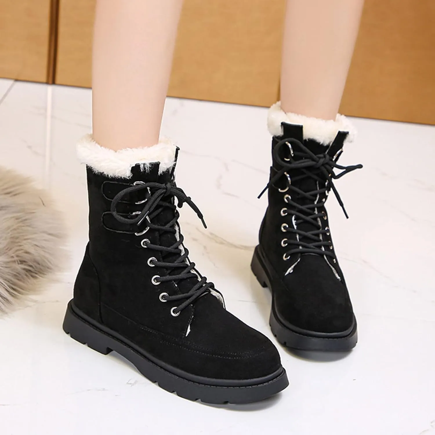 Winter Boots for Women Waterproof Size 12 Womens Black Winter Snow Boots Winter Work Boots for Women Waterproof Snow Zapatos De Mujer Para El Frio Y Nieve Botas Nieve Para Mujer
