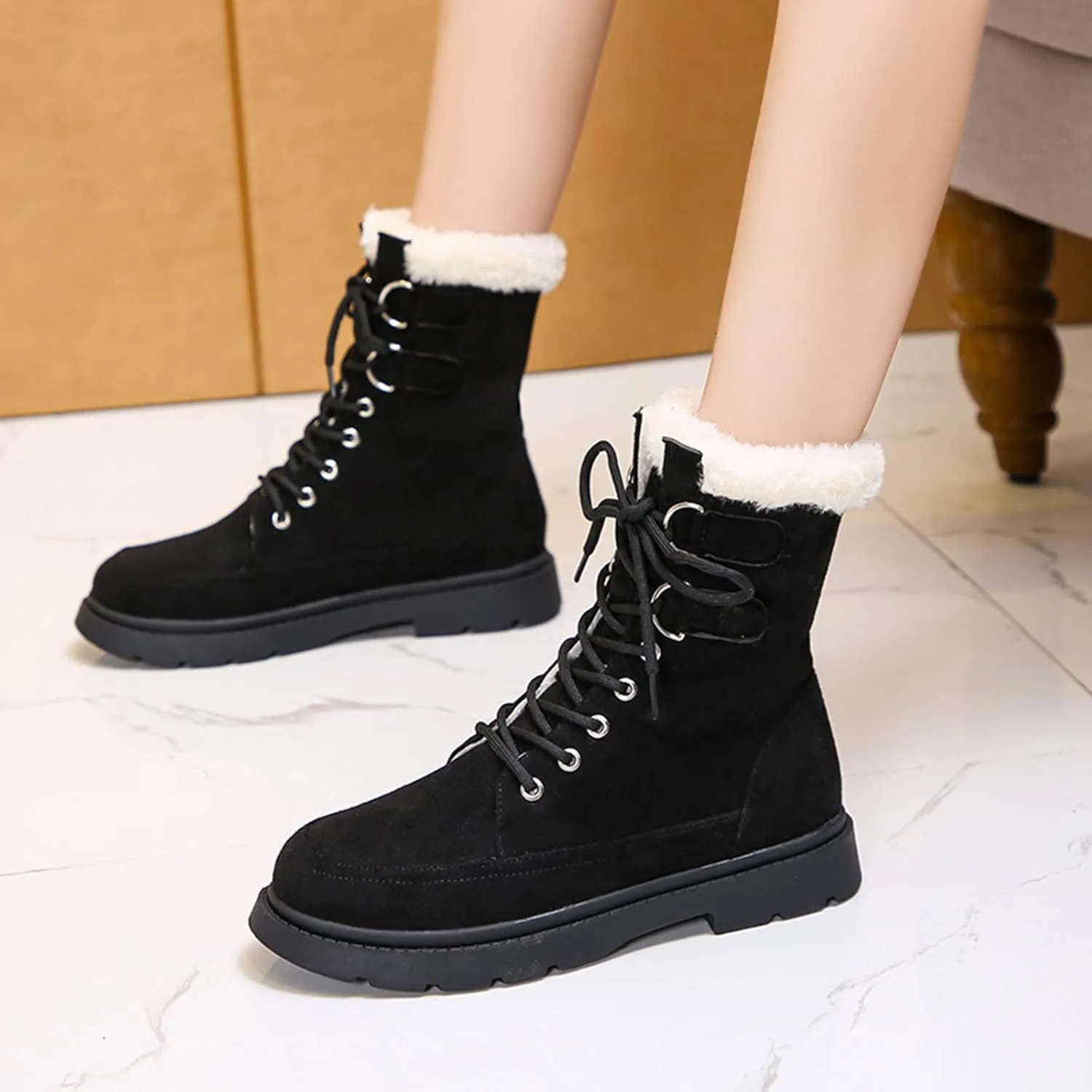 Winter Boots for Women Waterproof Size 12 Womens Black Winter Snow Boots Winter Work Boots for Women Waterproof Snow Zapatos De Mujer Para El Frio Y Nieve Botas Nieve Para Mujer