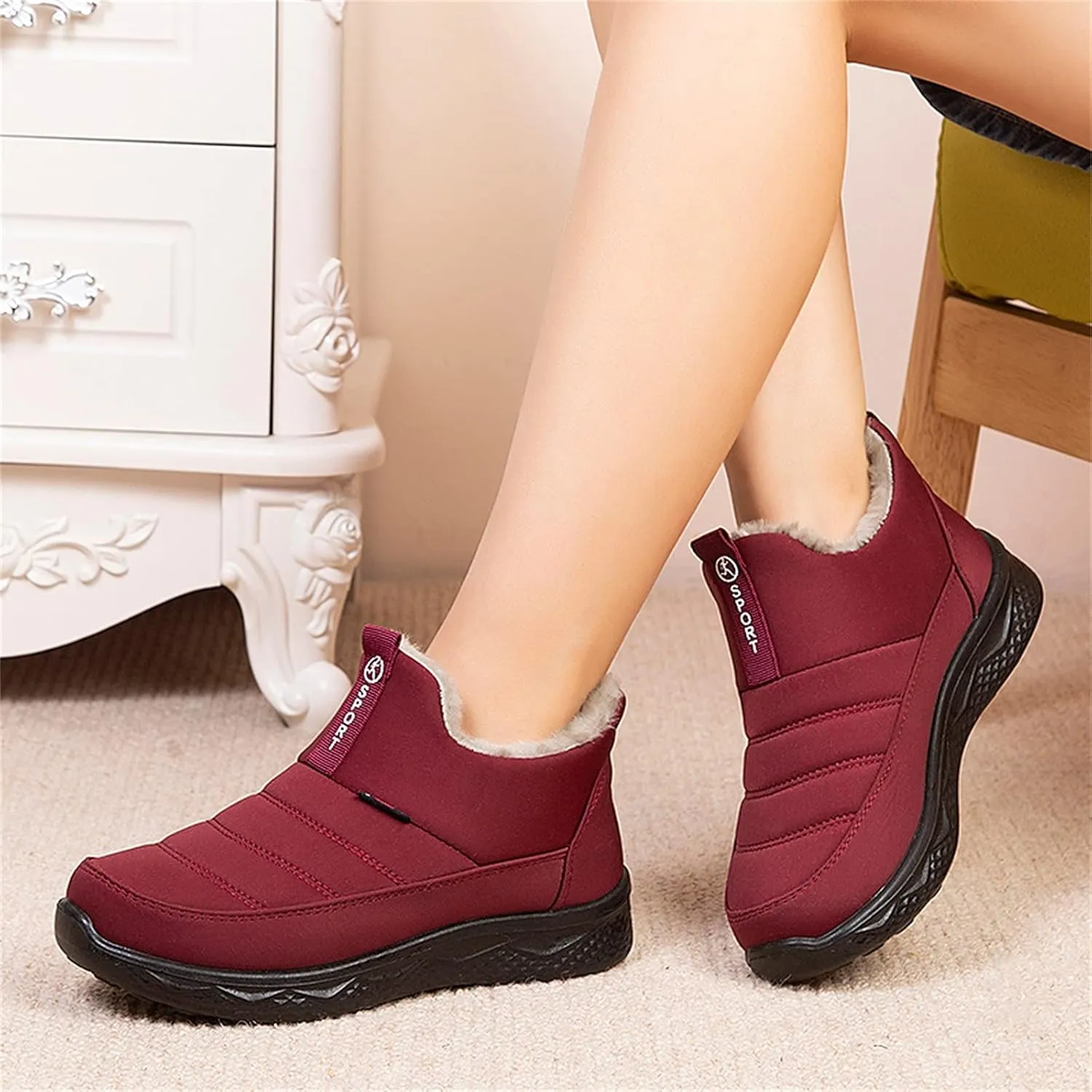 Winter Combat Boots for Women Waterproof Snow Non Slip Women's Short Snow Boots Cute Winter Boots for Women Waterproof Boots for Snowshoes Women Women Wide Calf Winter Boot