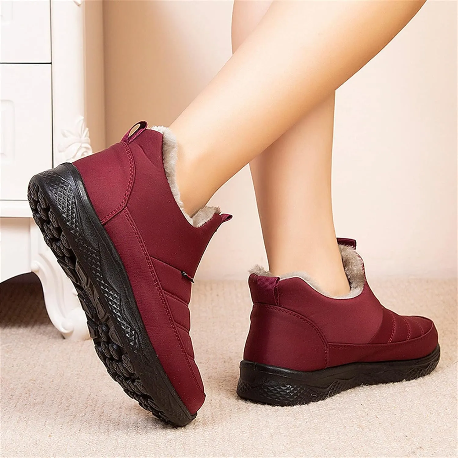 Winter Combat Boots for Women Waterproof Snow Non Slip Women's Short Snow Boots Cute Winter Boots for Women Waterproof Boots for Snowshoes Women Women Wide Calf Winter Boot
