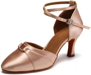 Women Ballroom Latin Dance Shoes Closed Toe Salsa Waltz Dance Practice Performance Dance Shoes