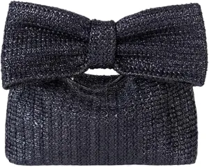 Women Bow Purse Summer Straw Woven Clutch Bag with Bow Crochet Beach Handbag Versatile Female Party Wedding Bag