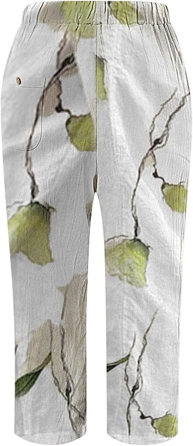 Women Elastic Waisted Drawstring Pants Pants Elastic Waist Pants Gauze Pants Women Womens Pants Lightweight White