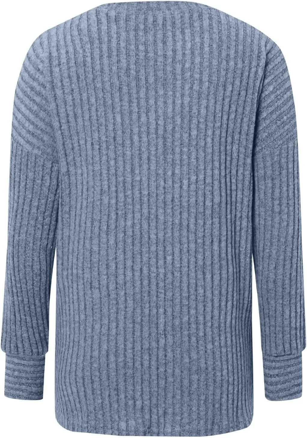 Women Sweaters Chunky Knit Crewneck Solid Color Long Sleeve Soft Casual Lightweight Sweaters Tops