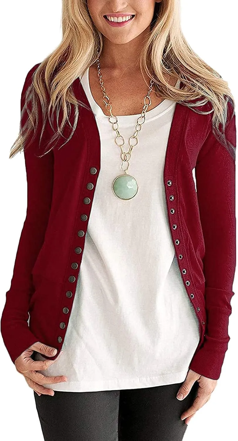 Women's 2023 Fall Winter Sweaters Solid Color Block Knit Sweater Long Sleeve V Neck Chunky Novelty Fashion Pullover Tops
