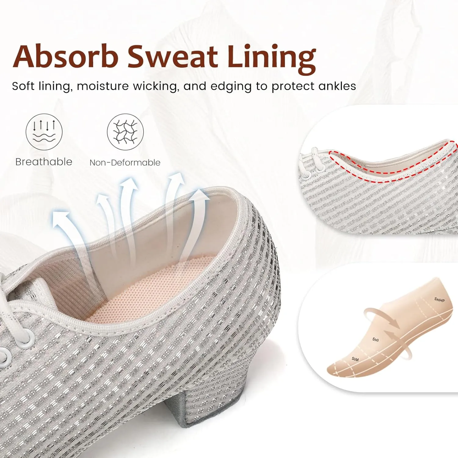 Women's Ballroom Dance Shoes Closed Toe Lace up Low Heel Latin Tango Professional Teaching Practice Dance Shoes,Model LHD-301-3cm Heel