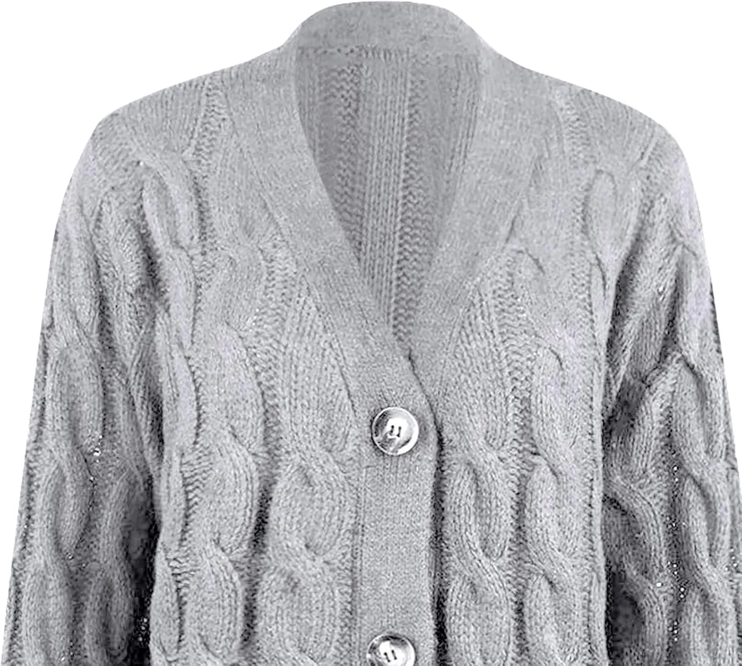 Womens Cardigan Sweaters Long Sleeve Button Down Cable Knit Cardigan Open Front Lightweight with Pockets Fall Cardigan
