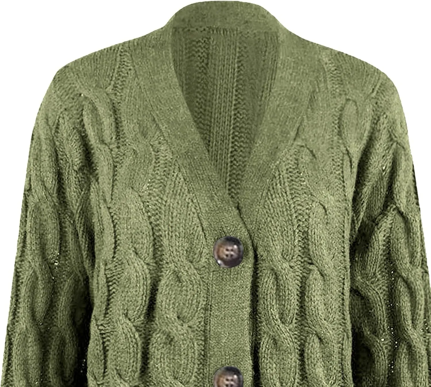 Womens Cardigan Sweaters Long Sleeve Button Down Cable Knit Cardigan Open Front Lightweight with Pockets Fall Cardigan