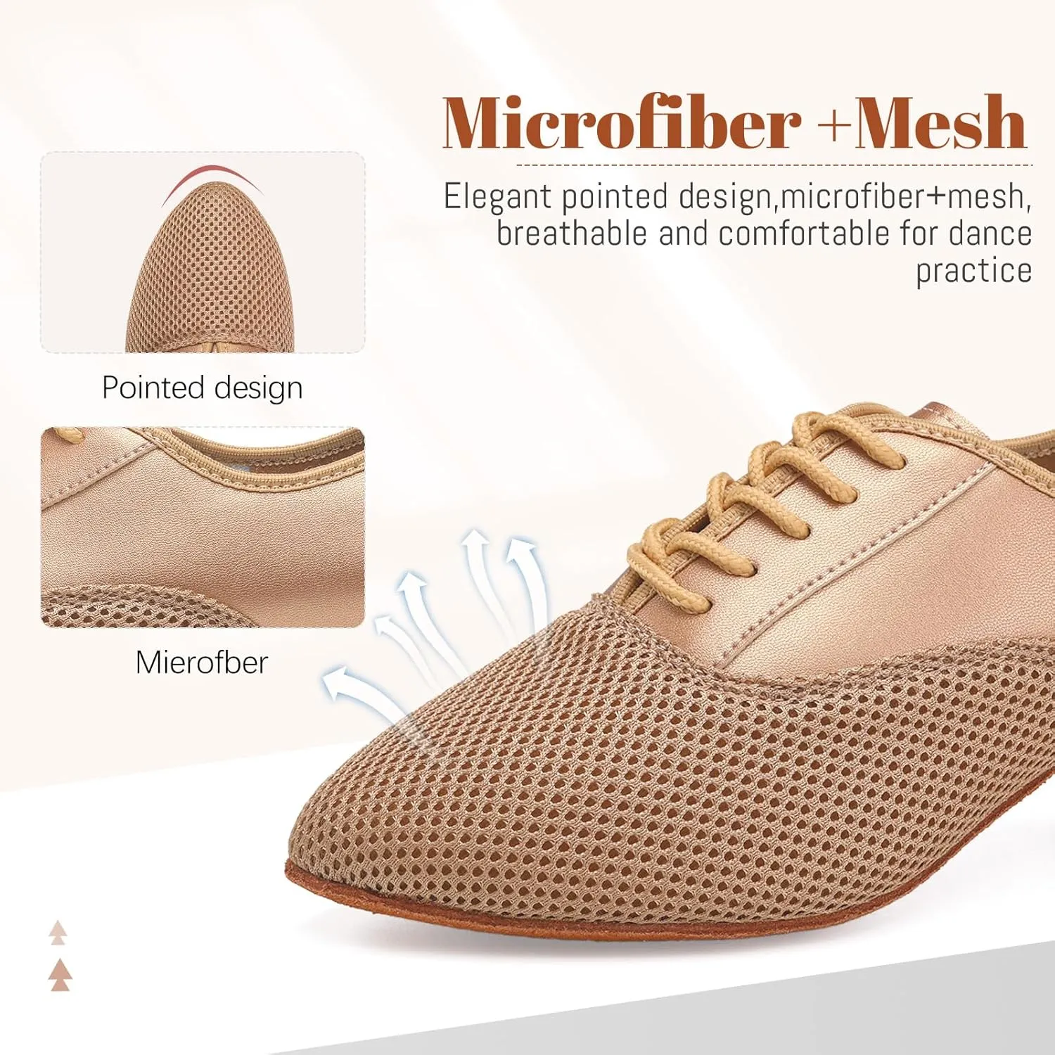 Women's Closed Toe Latin Dance Shoes Professional Salsa Modern Teaching Ballroom Practice Dance Shoes,Model RY-JTWX-Suede Sole-2" Heel