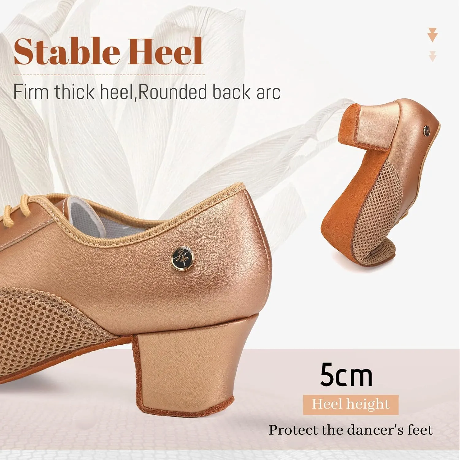 Women's Closed Toe Latin Dance Shoes Professional Salsa Modern Teaching Ballroom Practice Dance Shoes,Model RY-JTWX-Suede Sole-2" Heel