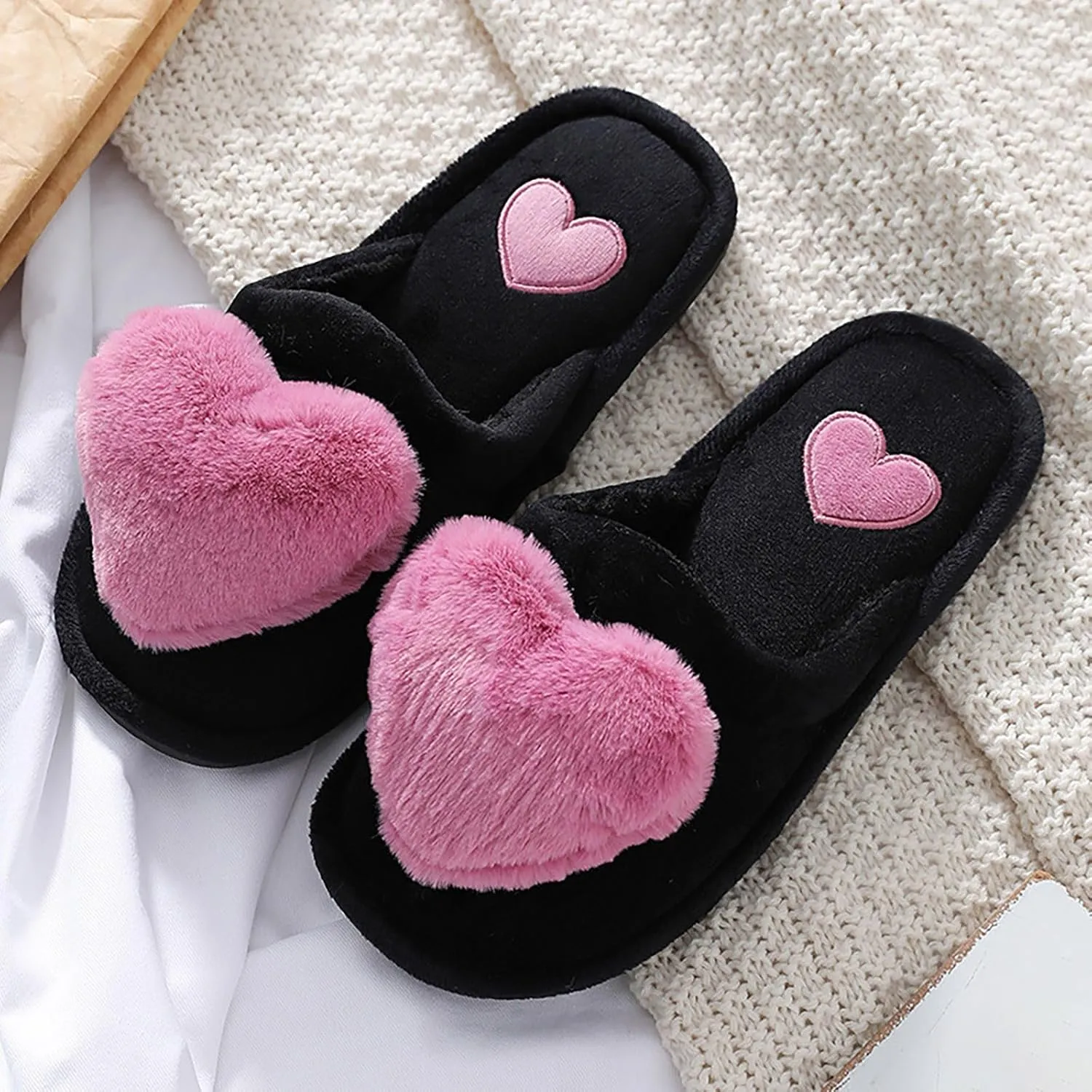 Womens Fuzzy Fluffy Cozy Warm Super Soft Slippers - Winter Indoor Plush Slippers for Men & Women - Anime Christmas Snow Globes Gifts 2023