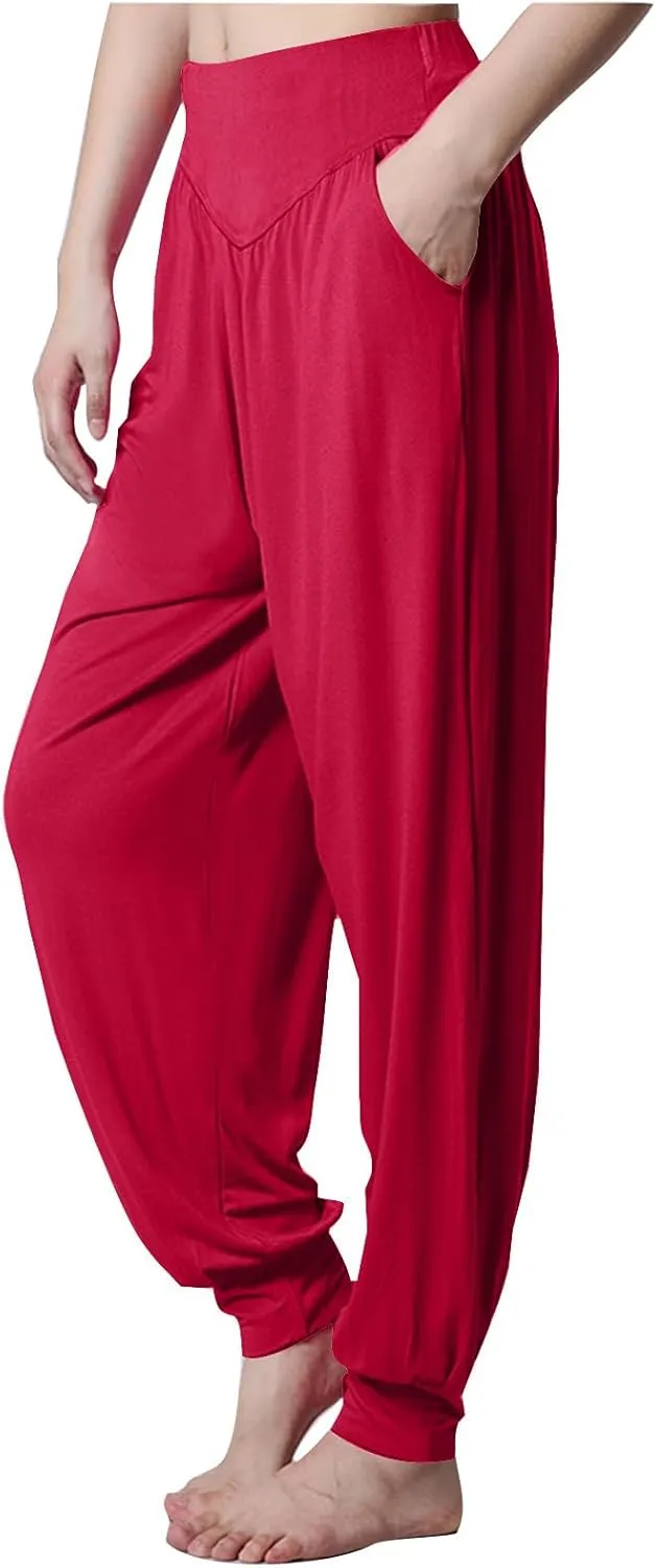 Womens Harem Pants High Waisted Yoga Pants Casual Loose Fit Jogger Pants Boho Pants Stretch Wideleg Pants Beach Pants