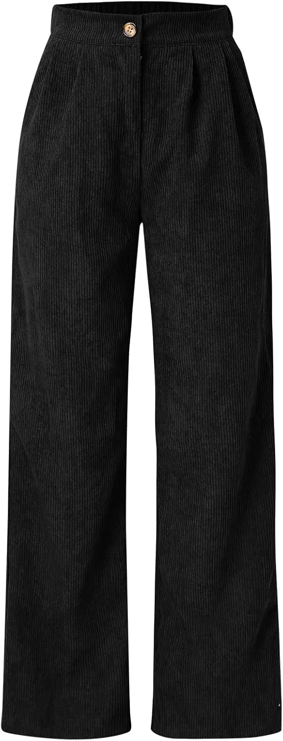 Women's High Waist Straight Pants Wide Leg Casual Lounge Trousers Long Baggy Solid Color Sweatpants Loose Slacks