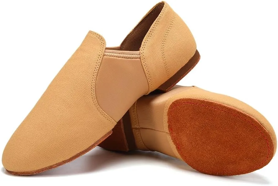 Women's Jazz Shoes Slip-on Dance Practice Shoes Ballroom Dance Flat Shoes