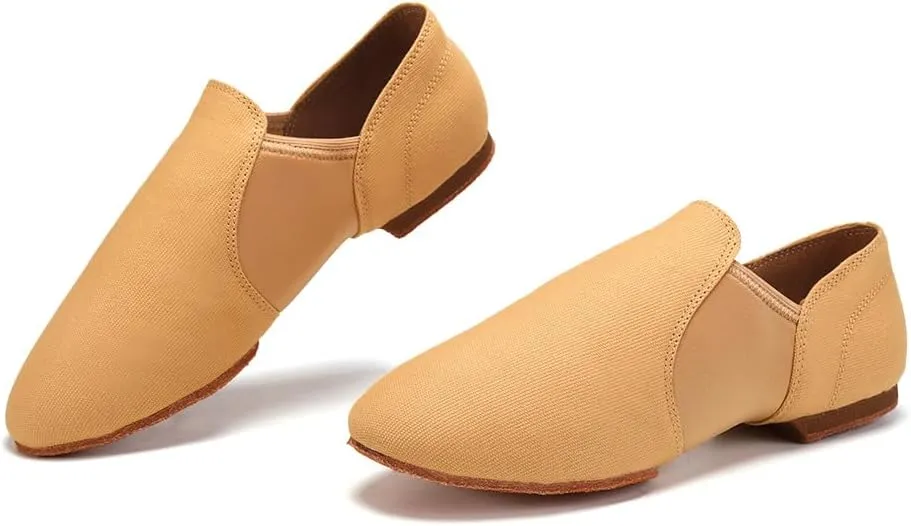 Women's Jazz Shoes Slip-on Dance Practice Shoes Ballroom Dance Flat Shoes