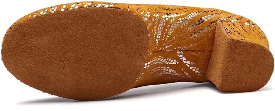 Women's Latin Practice Dance Shoes Close Toe Lace Up Modern Ballroom Salsa Tango Performance Dance Shoes,Model WDL-K4