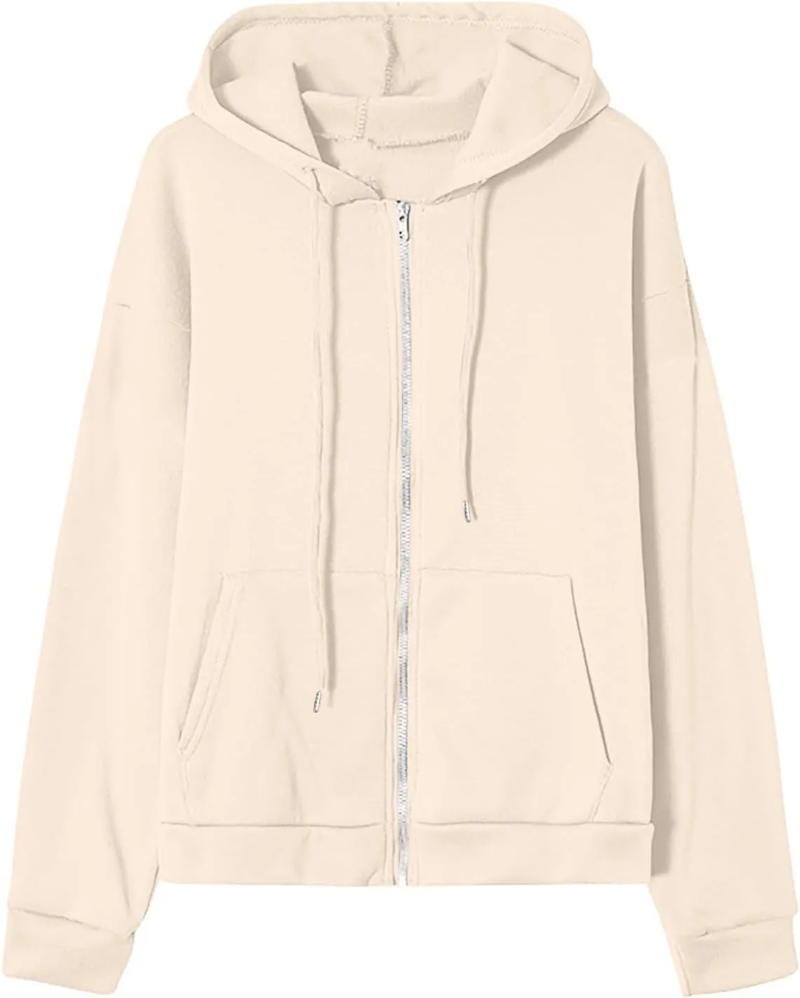 Womens Oversized Zip Up Hoodie Trendy Drawstring Long Sleeve Fall Jackets Casual Teen Girls Y2k Hooded Sweatshirts