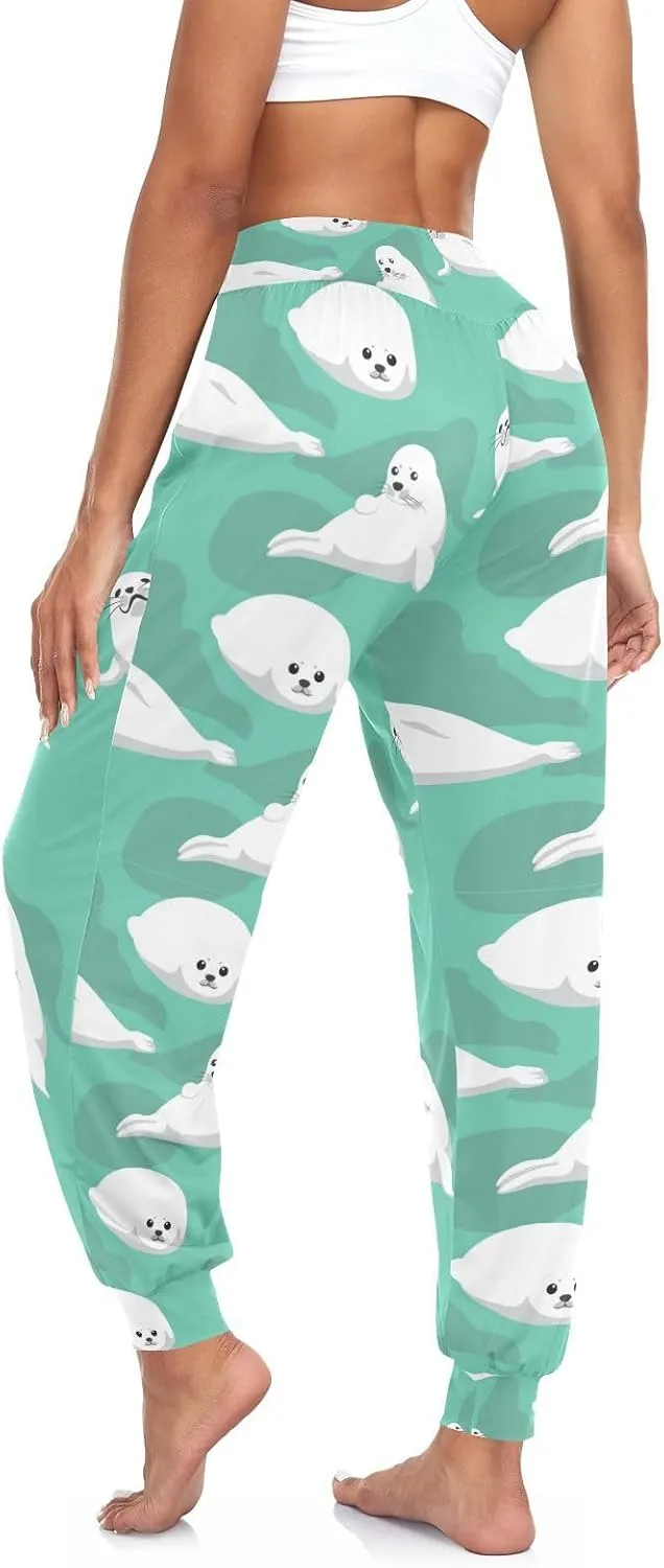 Women's Pajama Pants Harp Seal Women Harem Pants Sweatpants Yoga Pants Athletic Lounge Pants S