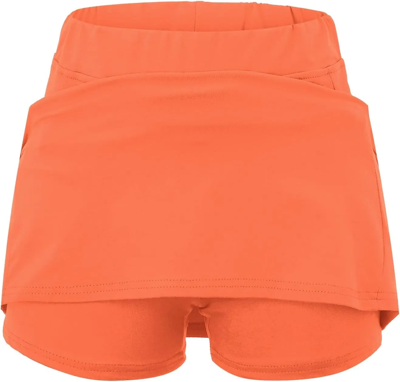 Women's Pocket Pants Solid Mid Waist Culottes Short Skirts Skinny Pants