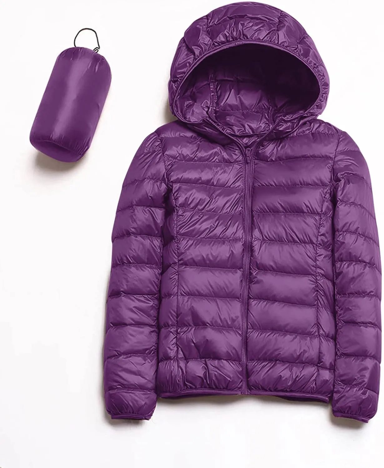 Womens Puffer Jacket Winter Warm Packable Coat Ultra Lightweight Jacket Slim Fit Hooded Jacket Short Duck Down Coat