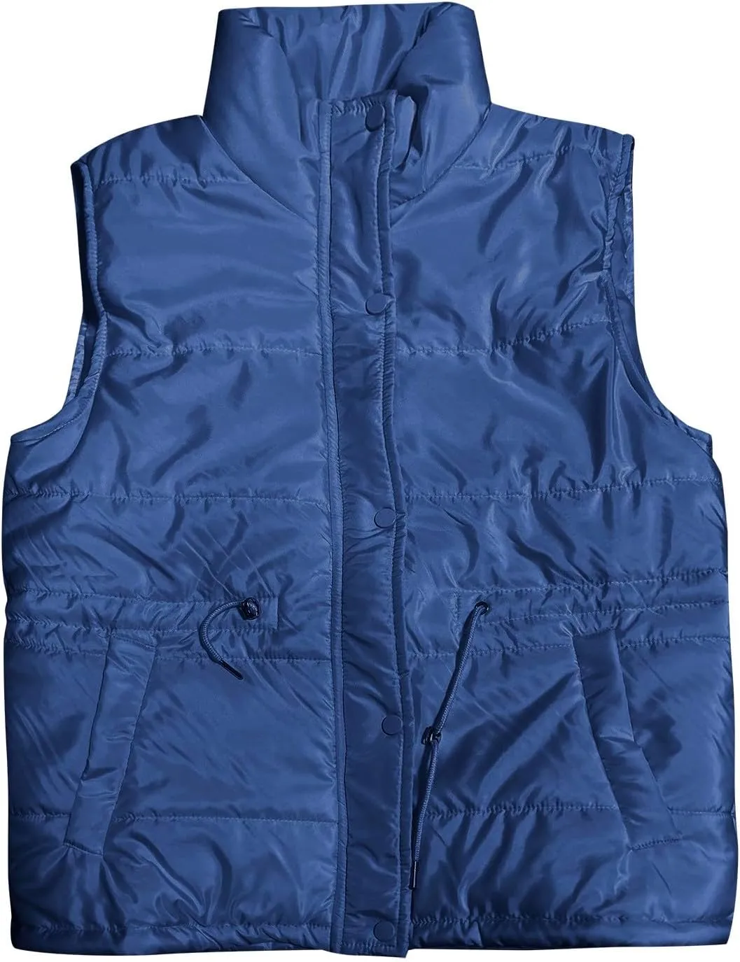 Women's Quilted Puffer Vest Casual Sleeveless Stand Collar Button Fall Trendy Warm Outerwear Down Jackets Winter Coat
