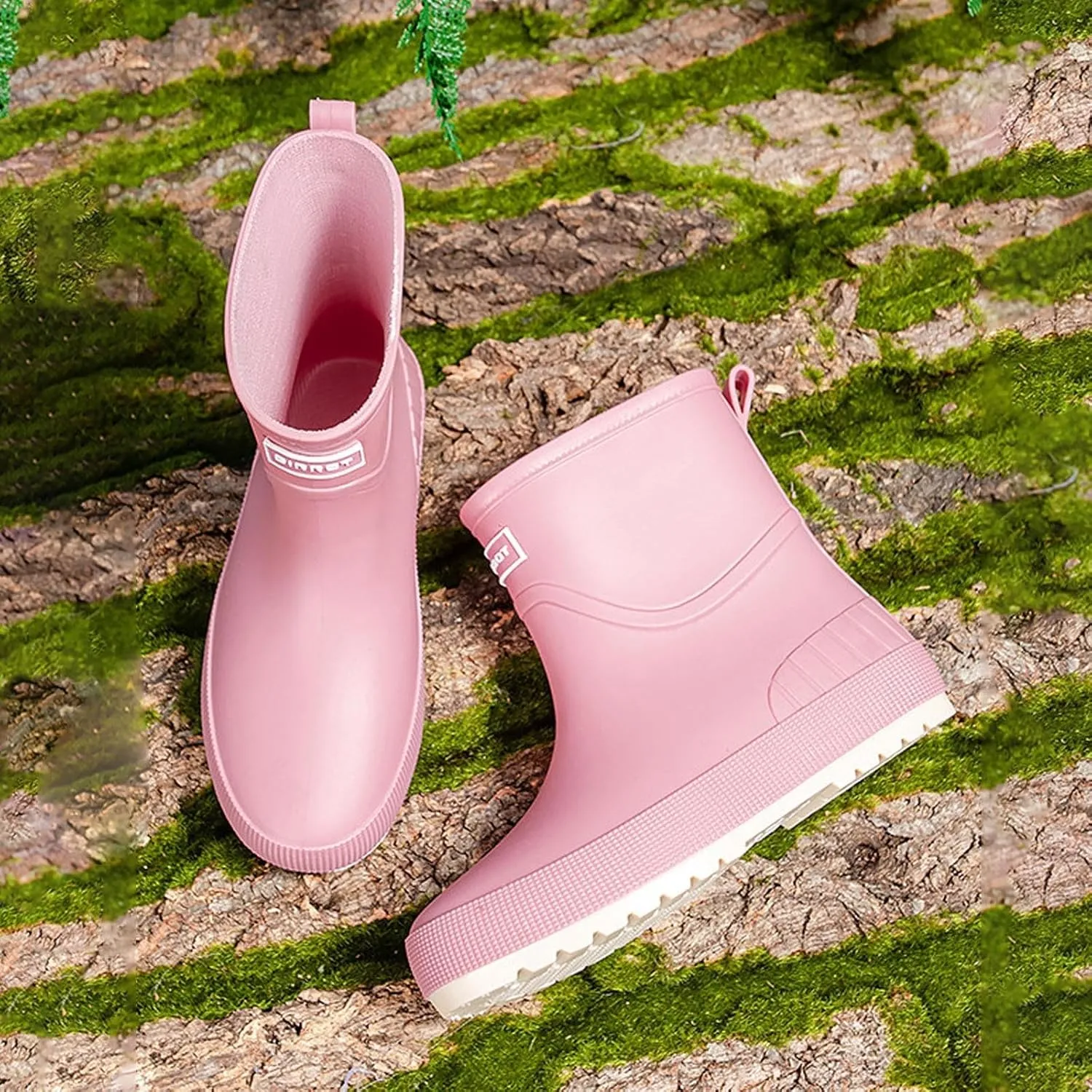 Womens Rubber Boots Waterproof Garden Shoes Slip On Rubber Boots Rainboots Boots Short Rain Boots Rubber Work Boots