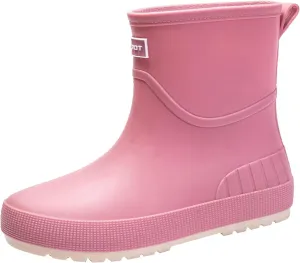 Womens Rubber Boots Waterproof Garden Shoes Slip On Rubber Boots Rainboots Boots Short Rain Boots Rubber Work Boots