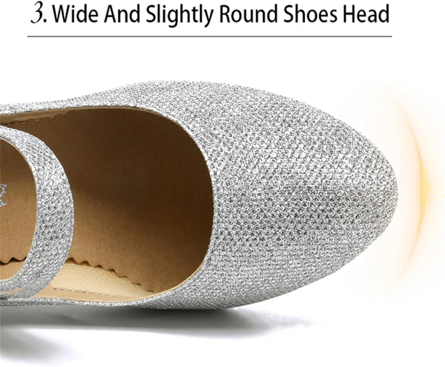 Women's Shiny Latin Dance Shoes, Wear-Resistant Soft Sole Rumba Dance Shoes, Four Colors Two Heel Heights Available