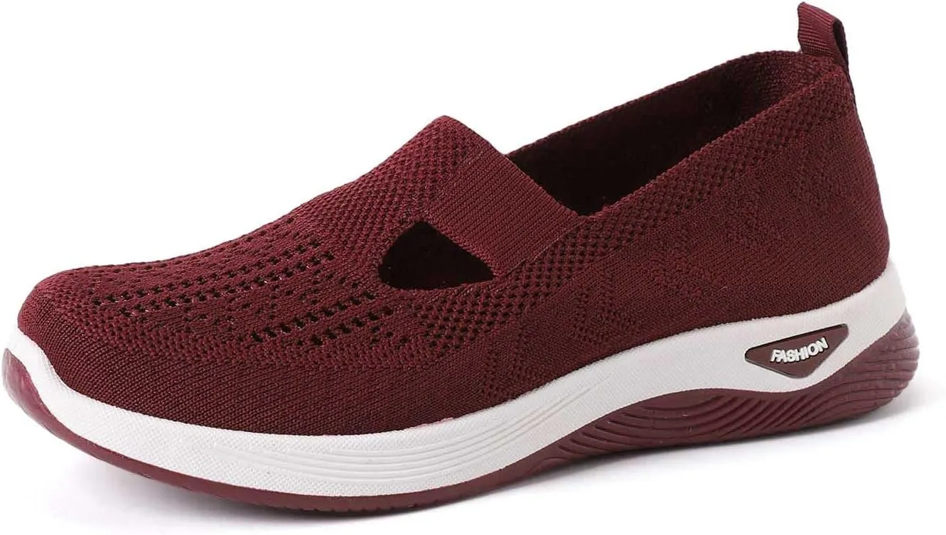 Women's Shoes,Woven Orthopedic Slip On Diabetic Foam Shoes Hands Free Breathable Go Walking Slip in Sneakers Arch Support