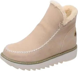 Womens Snow Boots Waterproof Insulated 8.5 Womens Winter Booties and Ankle Boots Woman Winter Boots Leather Mid Calf Winter Boots for Women Low Heel Waterproof Womens Boots Winter