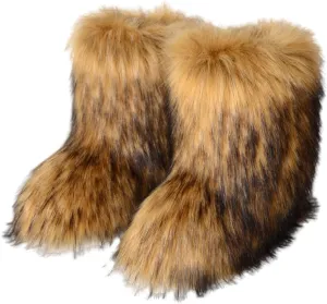 Womens Snow Boots Waterproof Wide Calf Womens Winter Snow Boots Warm Fur Lined Anti-Slip Ankle Women's Snow Boots Size 12 Women Waterproof Boots Walking Snow Shoes for Women
