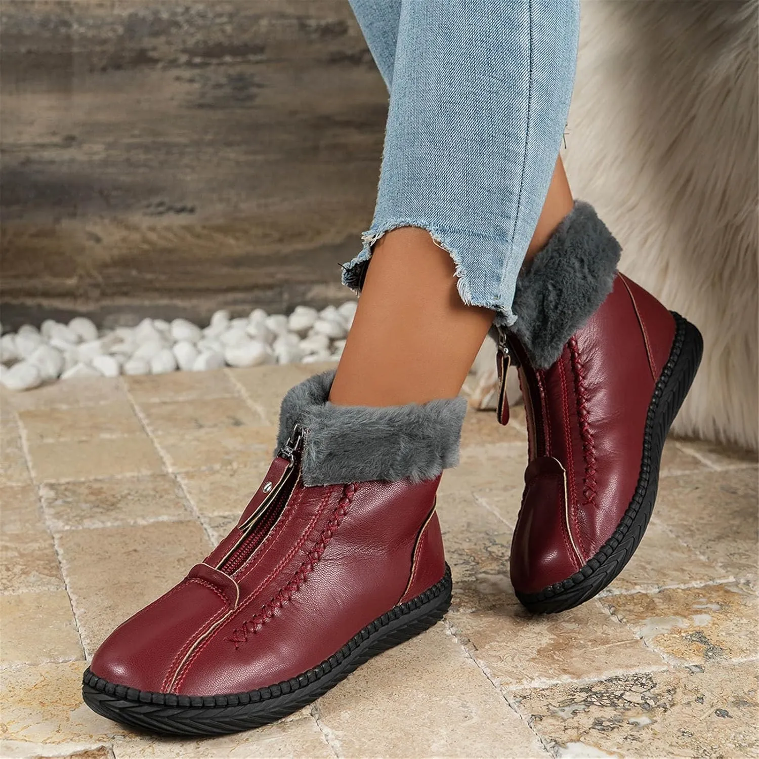Womens Snow Boots Waterproof Wide Winter Long Boots for Women Waterproof Snow Insulated Women Winter Boots Non Slip Woman Waterproof Snow Boots Botas Para Motocicleta Mujer