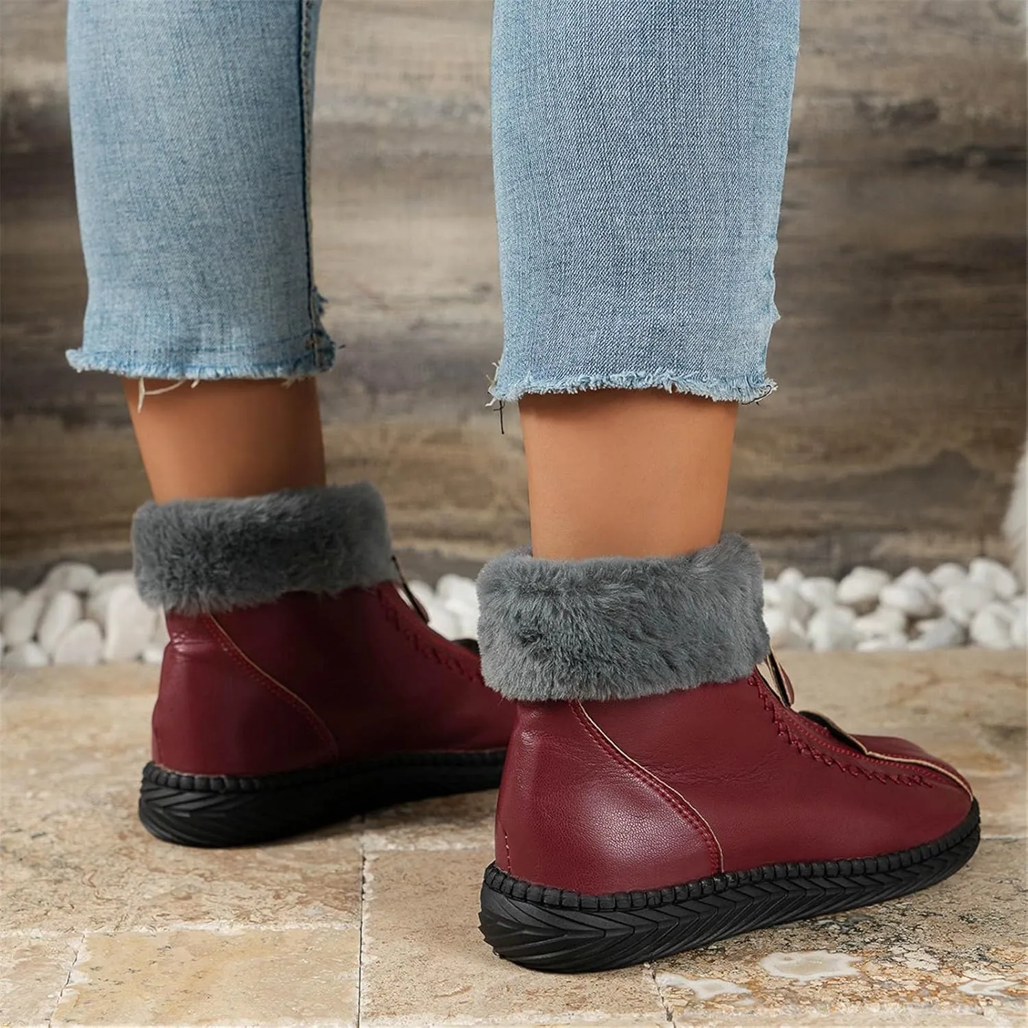 Womens Snow Boots Waterproof Wide Winter Long Boots for Women Waterproof Snow Insulated Women Winter Boots Non Slip Woman Waterproof Snow Boots Botas Para Motocicleta Mujer