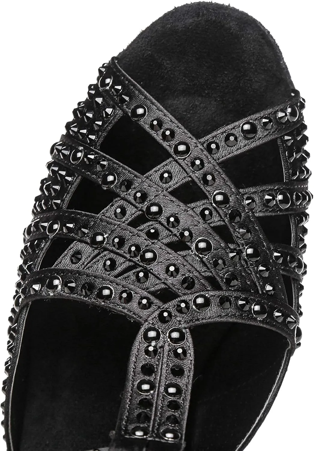 Women's Suede Sole Rhinestone Ballroom Dance Shoes for 1920s Latin Salsa Glitter Performance Dance Shoes