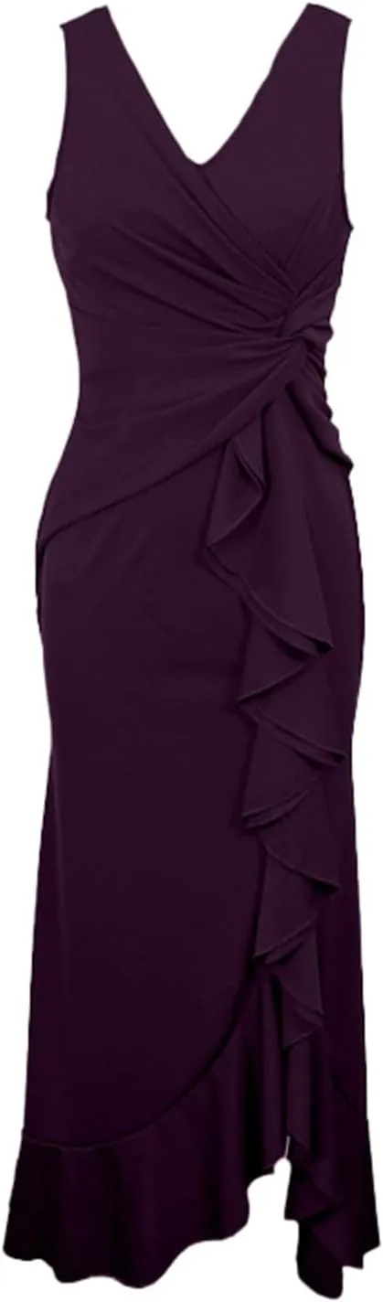Women's Summer Formal Maxi Dresses Sleeveless Wrap V Neck Bodycon Ruched Slit Mesh Wedding Guest Cocktail Dress