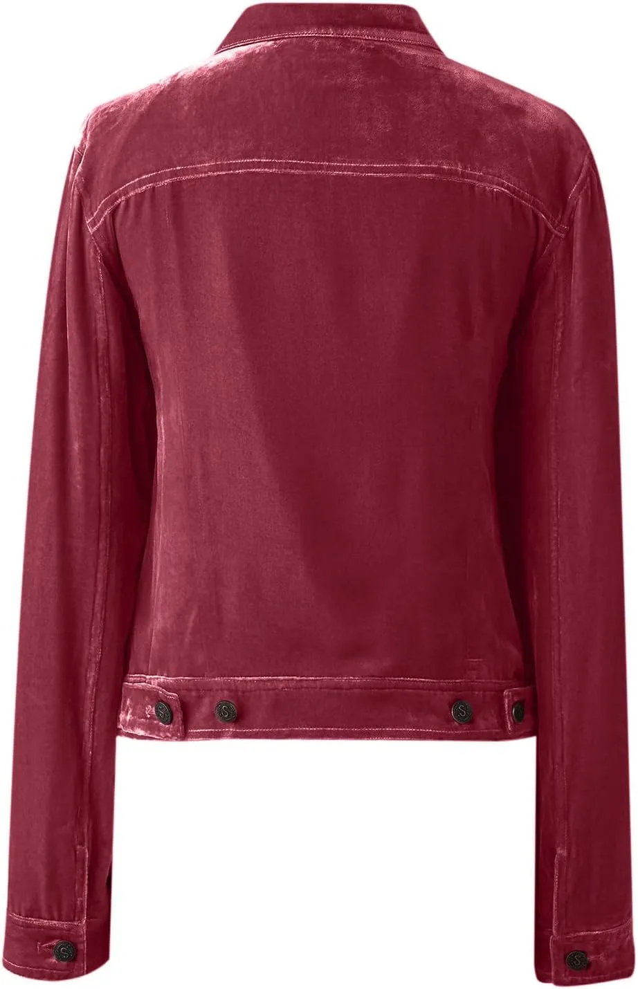 Womens Velvet Jackets Casual Cropped Long Sleeve Velvet Jacket Open Front Cardigan Solid Coat Outerwear with Pockets