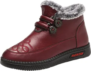 Women's Warm Flat Shoes Fur Lined Ankle Snow Boots Plush Womens Winter Boots Ankle Wide Width Boots Women Winter Fuzzy Winter Boots for Women Waterproof Botas Para Invierno Mujer Elegantes