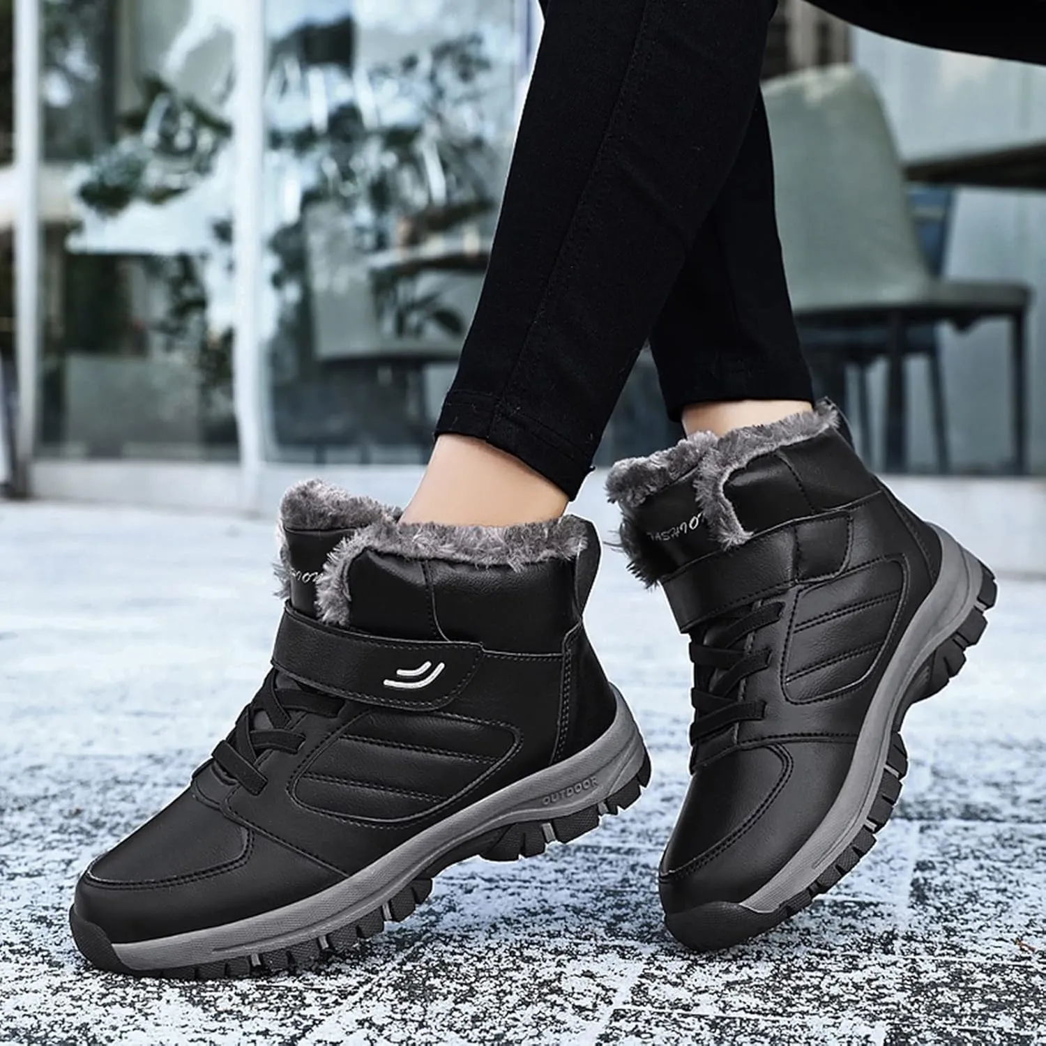 Womens Waterproof Snow Boots Size 8.5 Womens Winter Boots Fur Lined Slip ons Women's Leather Winter Ankle Boots Winter Boots for Women Wide Width Women's Tall Winter Dress Boots