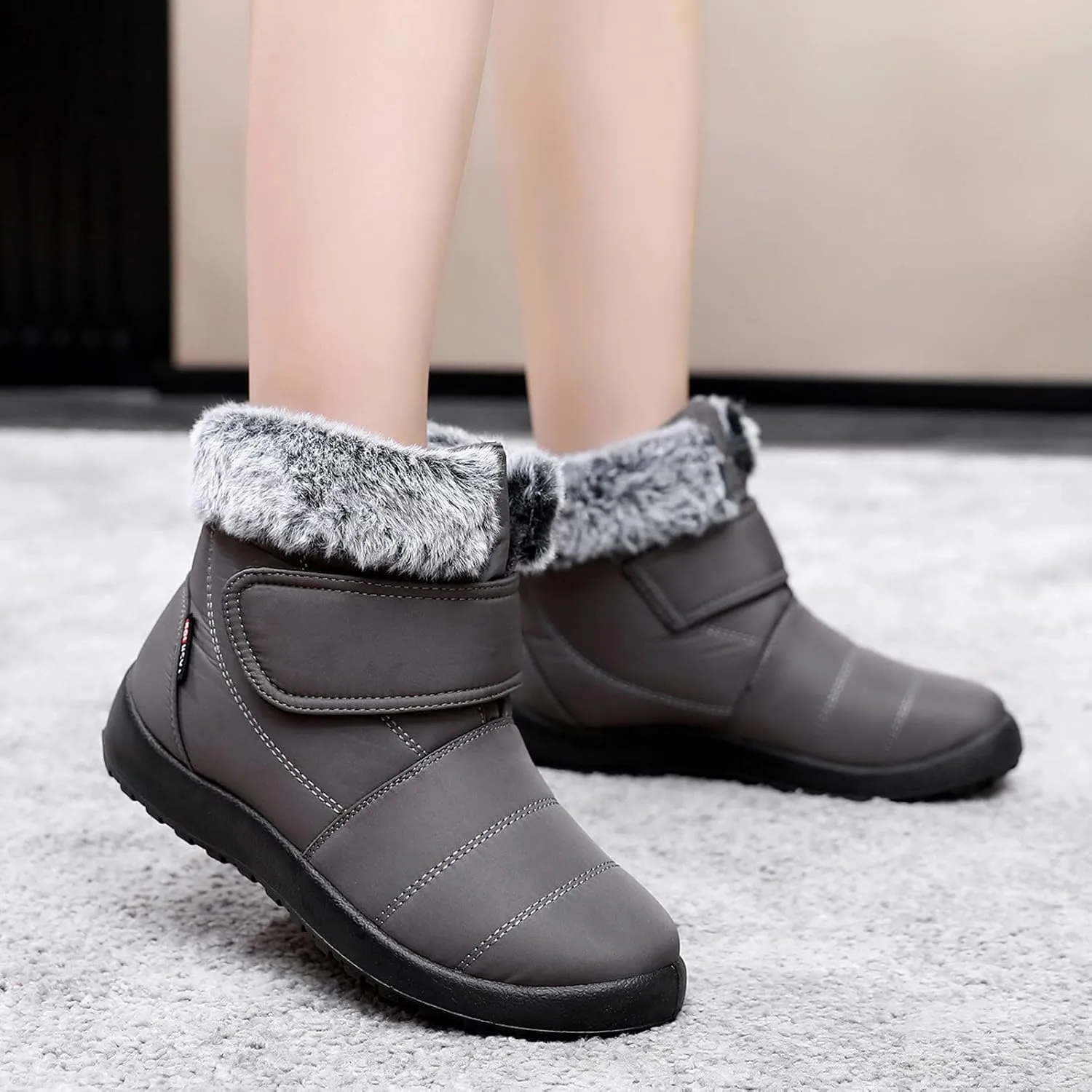 Women's Waterproof Snow Boots Wide Width Women's Waterproof Boots Ankle Winter Boots for Women Waterproof Wide Feet Women's Insulated Winter Boots Size 7.5 Winter Boot for Women Fur