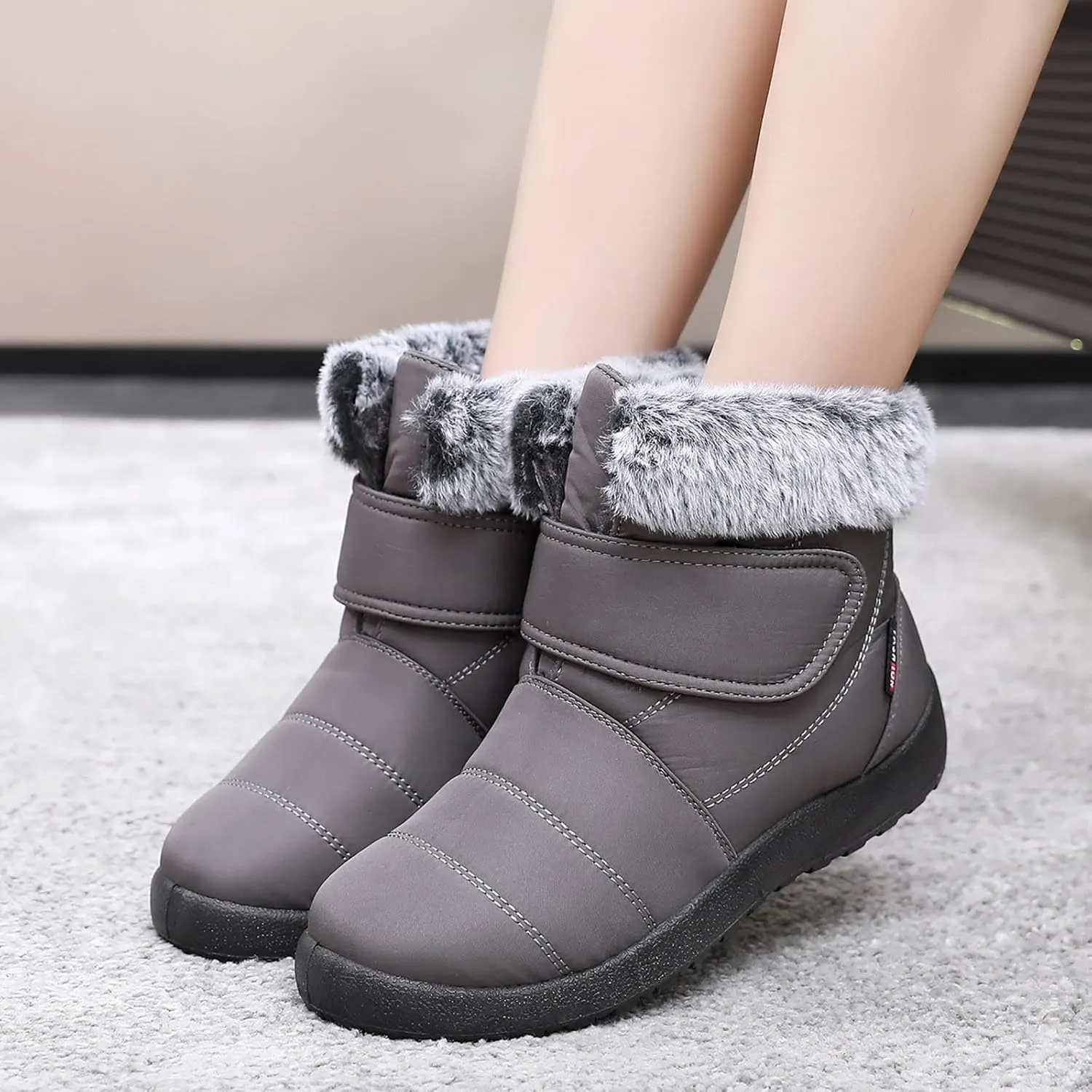 Women's Waterproof Snow Boots Wide Width Women's Waterproof Boots Ankle Winter Boots for Women Waterproof Wide Feet Women's Insulated Winter Boots Size 7.5 Winter Boot for Women Fur