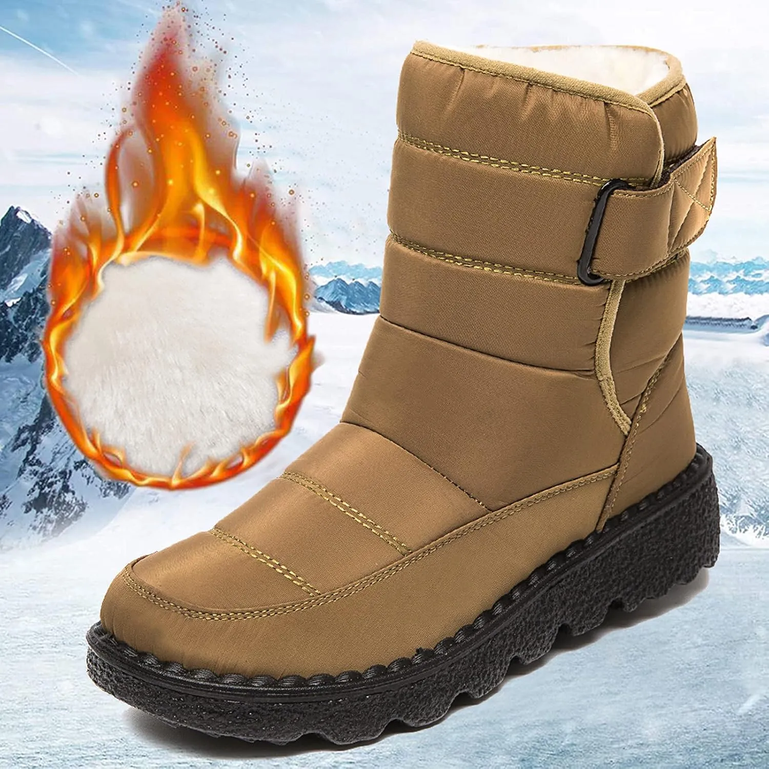 Women's Wide Width Go Snow Boots Womens Boots Winter Waterproof Tall Women's Snow Boots Size 12 Waterproof Comfortable Walking Boots Women Botas Con Casquillo Y Contra El Agua Para Mujer De Trabajo