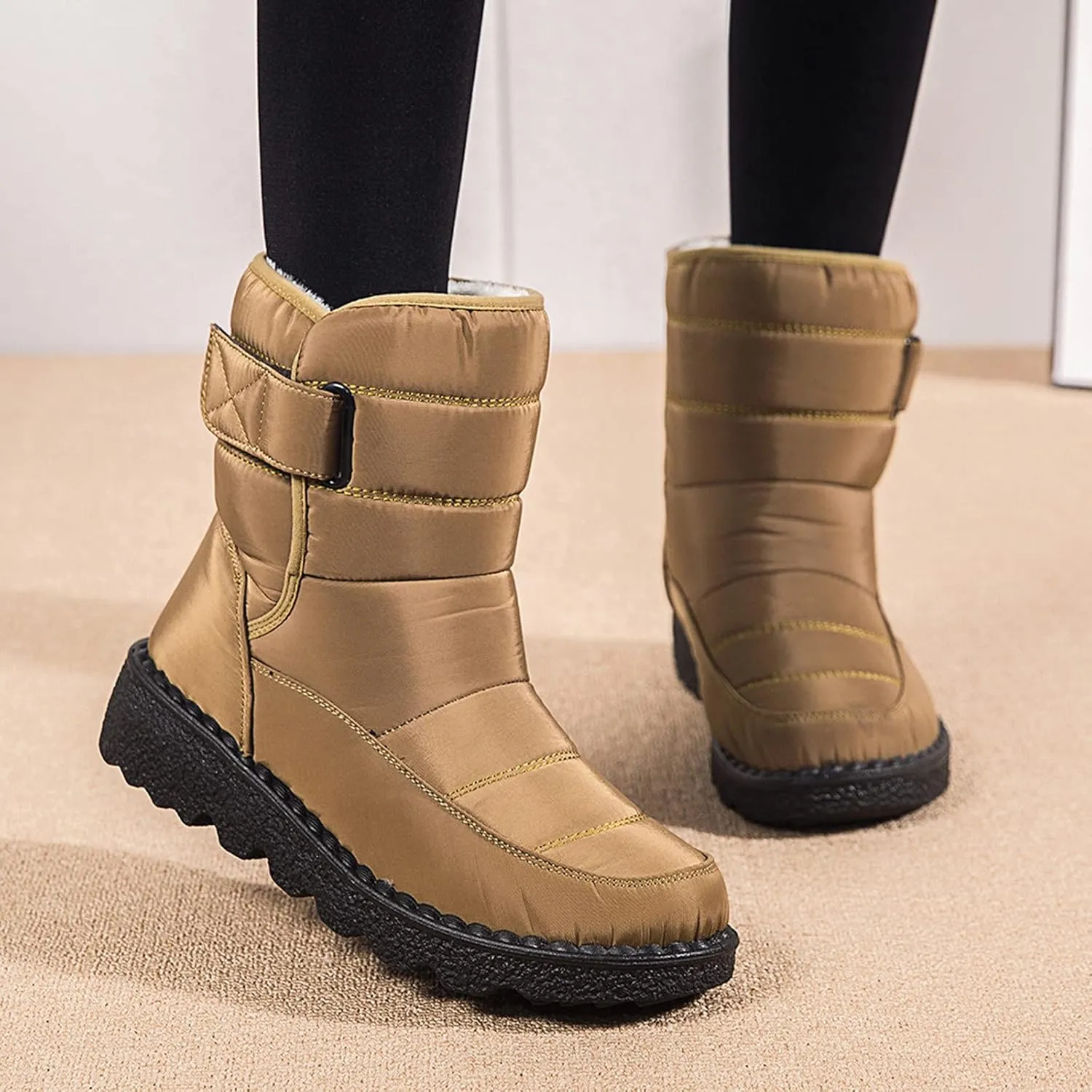 Women's Wide Width Go Snow Boots Womens Boots Winter Waterproof Tall Women's Snow Boots Size 12 Waterproof Comfortable Walking Boots Women Botas Con Casquillo Y Contra El Agua Para Mujer De Trabajo