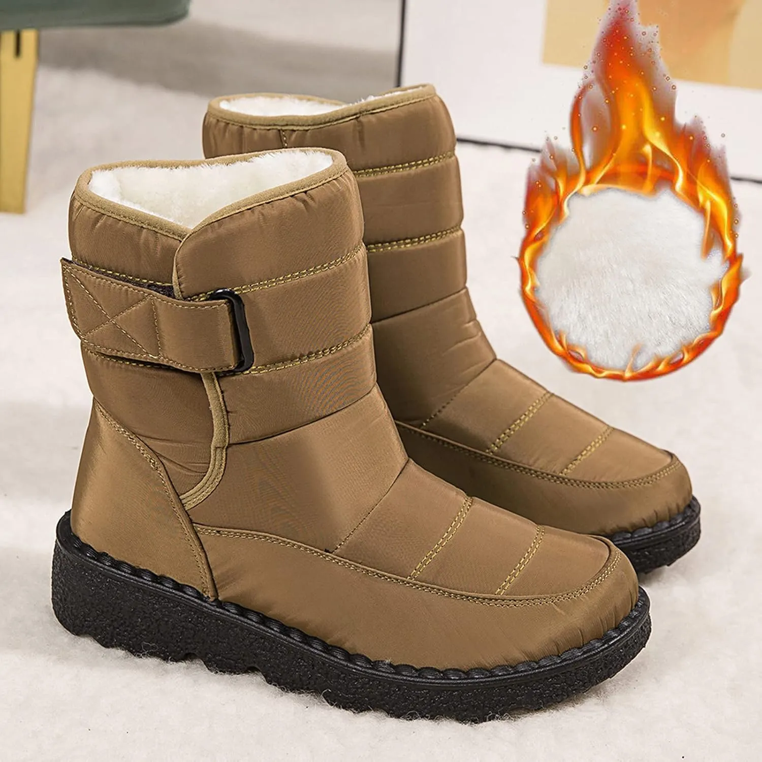 Women's Wide Width Go Snow Boots Womens Boots Winter Waterproof Tall Women's Snow Boots Size 12 Waterproof Comfortable Walking Boots Women Botas Con Casquillo Y Contra El Agua Para Mujer De Trabajo