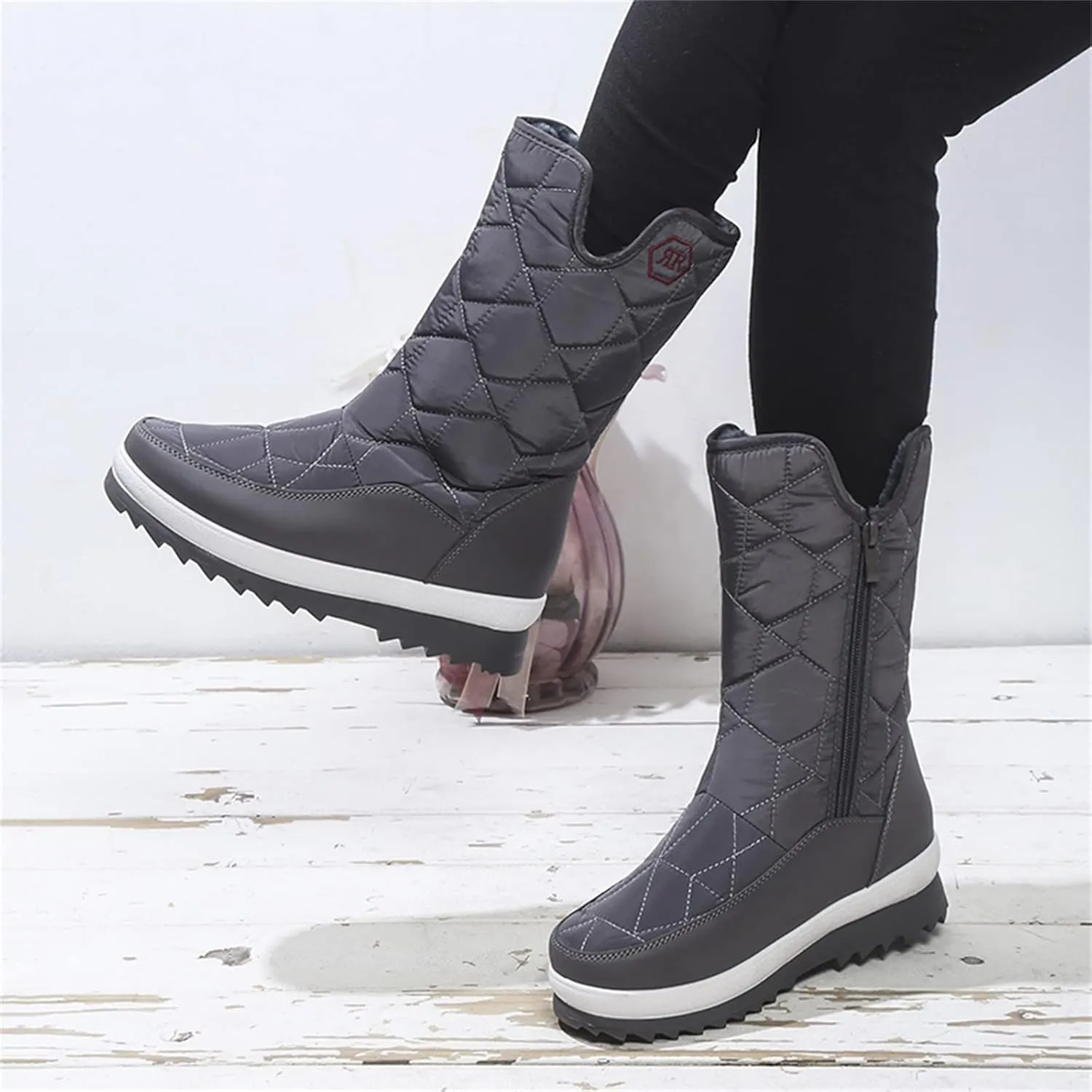 Women's Wide Width Waterproof Snow Boots Womens Winter Boots Wide Ankle Winter Shoes for Women Waterproof Snow Non Slip Boots for Snow and Ice Women Platform Ankle Winter Boots for Women
